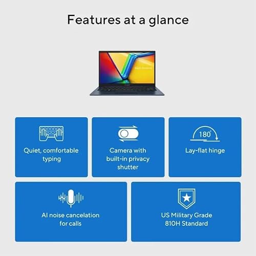 ASUS Vivobook 14" FHD Laptop for Student Business Home School, Intel 10-Core i5-1334U, 40GB RAM 1TB SSD, Numeric Keypad, Private Webcam, Windows 11 - 3