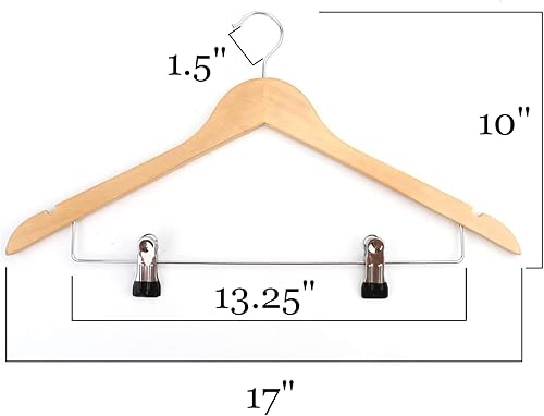 Miniatura 2 de Tosnail 10 ganchos de madera con clips de acero y ganchos, para faldas