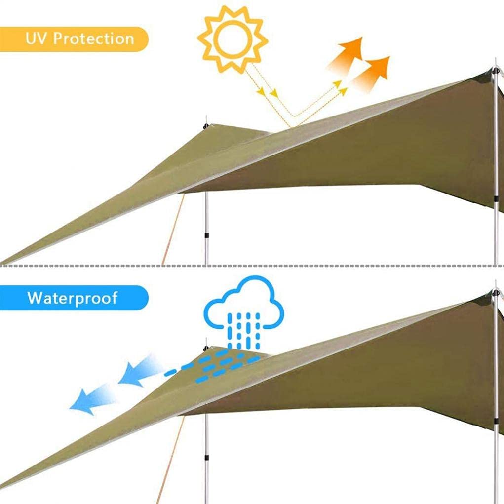 Bâche De Tente Imperméable pour Hamac Extérieur De Voyage De Camping, Bâche Anti-UV D'auvents De Bâche De Hamac De Ripstop, Brown