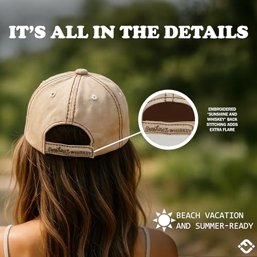 Image of Funky Junque Womens Baseball Cap Distressed Vintage Unconstructed Embroidered Dad Hat
