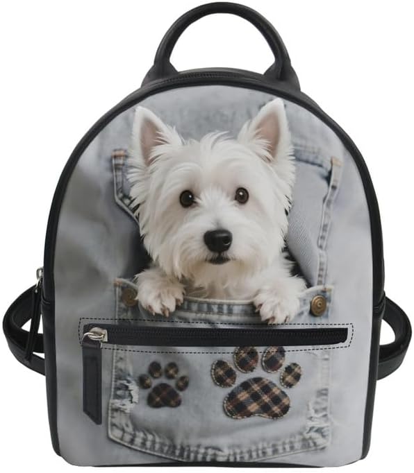 Fun Giraffe Mini Backpack Purse for Women, Novelty Jeans Pocket Animal Small Casual Daypacks for Ladies, PU Leather Top Handle Shoulder Bag