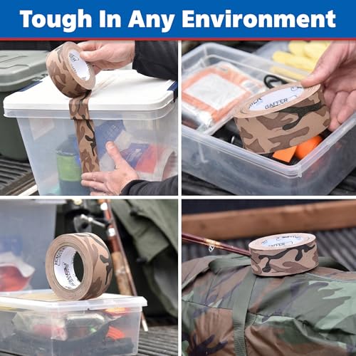 Image of Gaffer Power Desert Tan Camo Gaffer Tape - Professional Grade, Made in USA, Non-Reflective Matte Cloth Tape, Heavy Duty, Easy Tear, Residue-Free - 2 Inch x 25 Yards