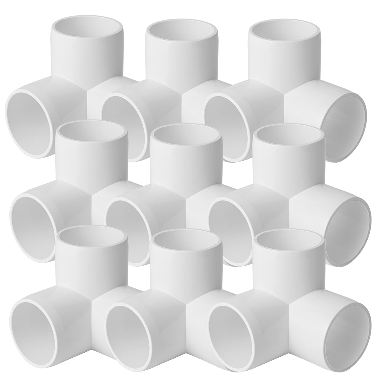 1Inch 3-Way PVC Fittings, 18PCS PVC Pipe Fittings for SCH40 PVC Pipe, Heavy Duty PVC Furniture Grade Fitting Connectors for Water Supplies Build PVC Furniture DIY Garden Shelf Greenhouse