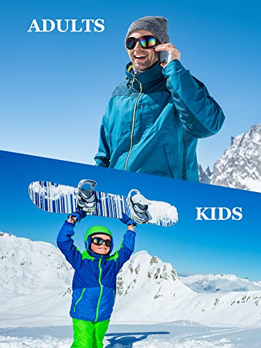 Zhanmai 6 Pcs Snow Ski Goggles Uv Protection Snowboard Goggles Vintage Motorcycle Ski Glasses Winter Snow Sports Goggles For Men Women Youth Kids Boys Girls, 3 Colors #TOP1