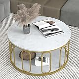 Oseasoy 36" Round Coffee Table,Farmhouse Coffee Table with Rustic Wood Surface Top & Sturdy Metal Le