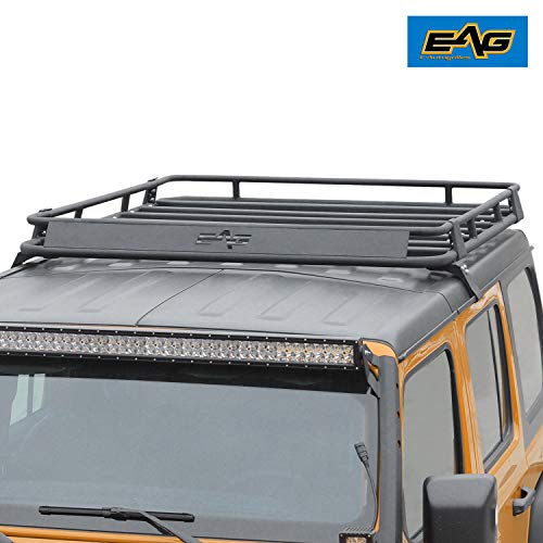 Eag Steel Roof Mounted Cargo Basket Rack Fits For 2018-2022 Wrangler Jl #TOP1