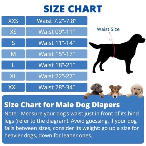 Image of Paw Legend Washable Dogs Diapers Male Dog Belly Bands for Male Dogs Diapers Reusable Puppy & Doggie Diapers Male (3 Pack, X-Large)