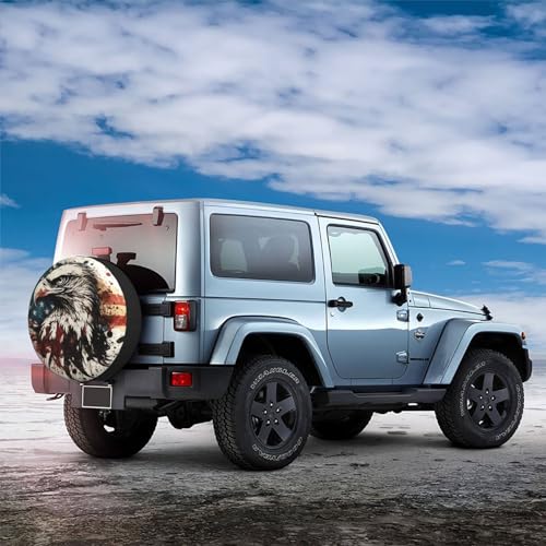 Image of Spare Tire Cover American Eagle and Flag Wheel Covers USA Flag Weatherproof Universal Wheel Protectors for Rv SUV Camper Travel Trailer 17 Inch