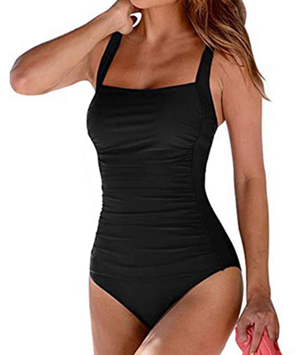 Bañador Reductor Mujer Barriga Trajes de Baño Una Pieza Bañadores de Reducir Barriga Cintura Alta Traje de baño de una Pieza para Mujer Sexy Traje de baño con Cuello en U Conjuntos de Bikinis