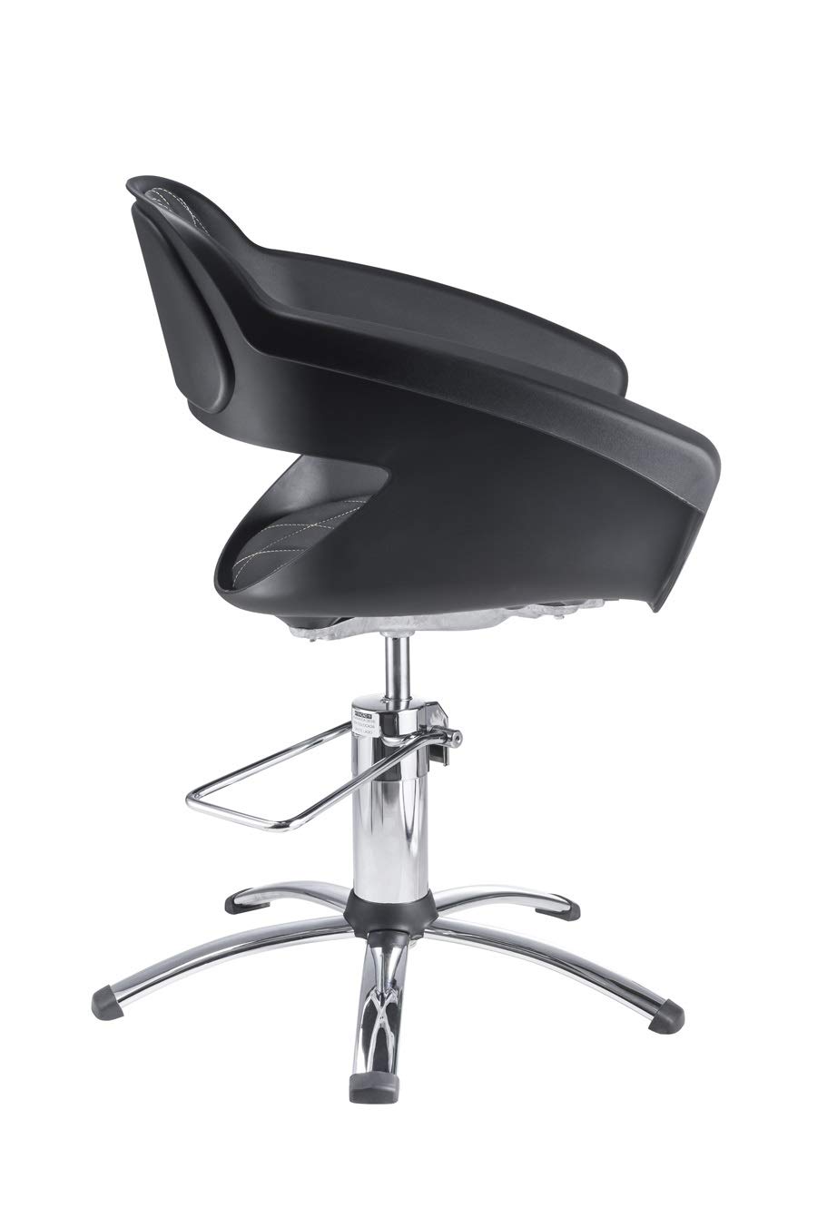DOMPEL Fauteuil professionnel de coiffure hydraulique Prima pivotant, hauteur réglable, assise confortable, tissu avec double couture, spa, esthétique (noir)