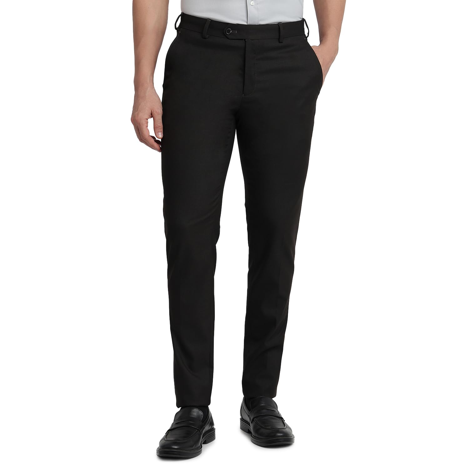 raymond Men Slim Fit Solid Pattern Poly Viscose Lycra Blend Flat Front Formal Trouser-picture-33