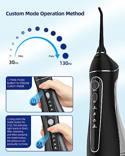 Limpador de dentes sem fio dental – Irrigador dental profissional Mornwell recarregável por USB, IPX