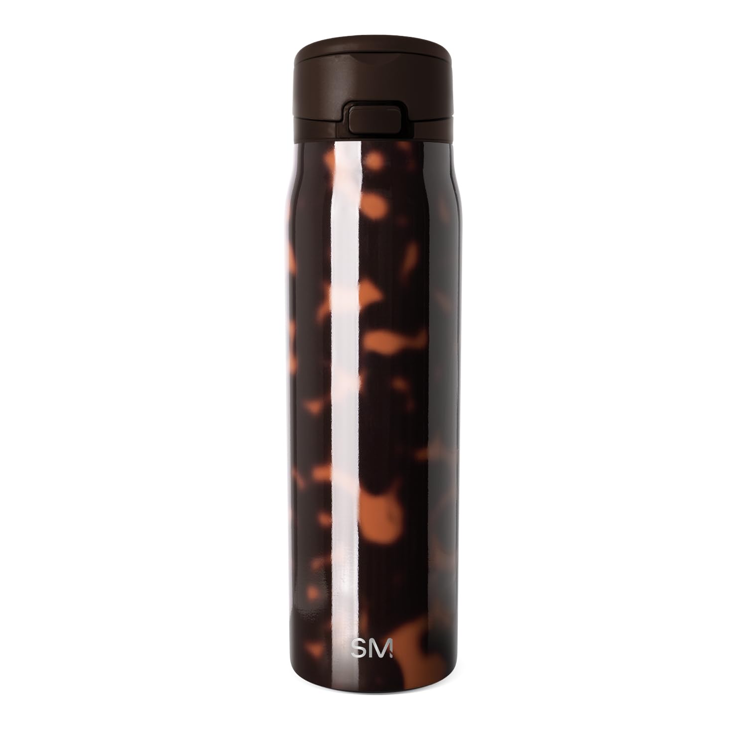 Simple Modern Mesa Loop Water Bottle with Covered Straw and Handle | 30oz Cup Holder Friendly Insulated Stainless Steel Bottles for Travel, Sports and School | Tortoise