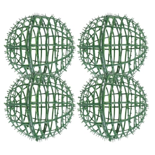 PRETYZOOM 4pcs Artificial Plant Topiary Ball Support Cage Topiary Ball Frame Holder Plastic Plant Trelli Faux Green Ball Rack Frame Flower Shelf Holder for 25cm X 25cm, 939SMD30914ZK