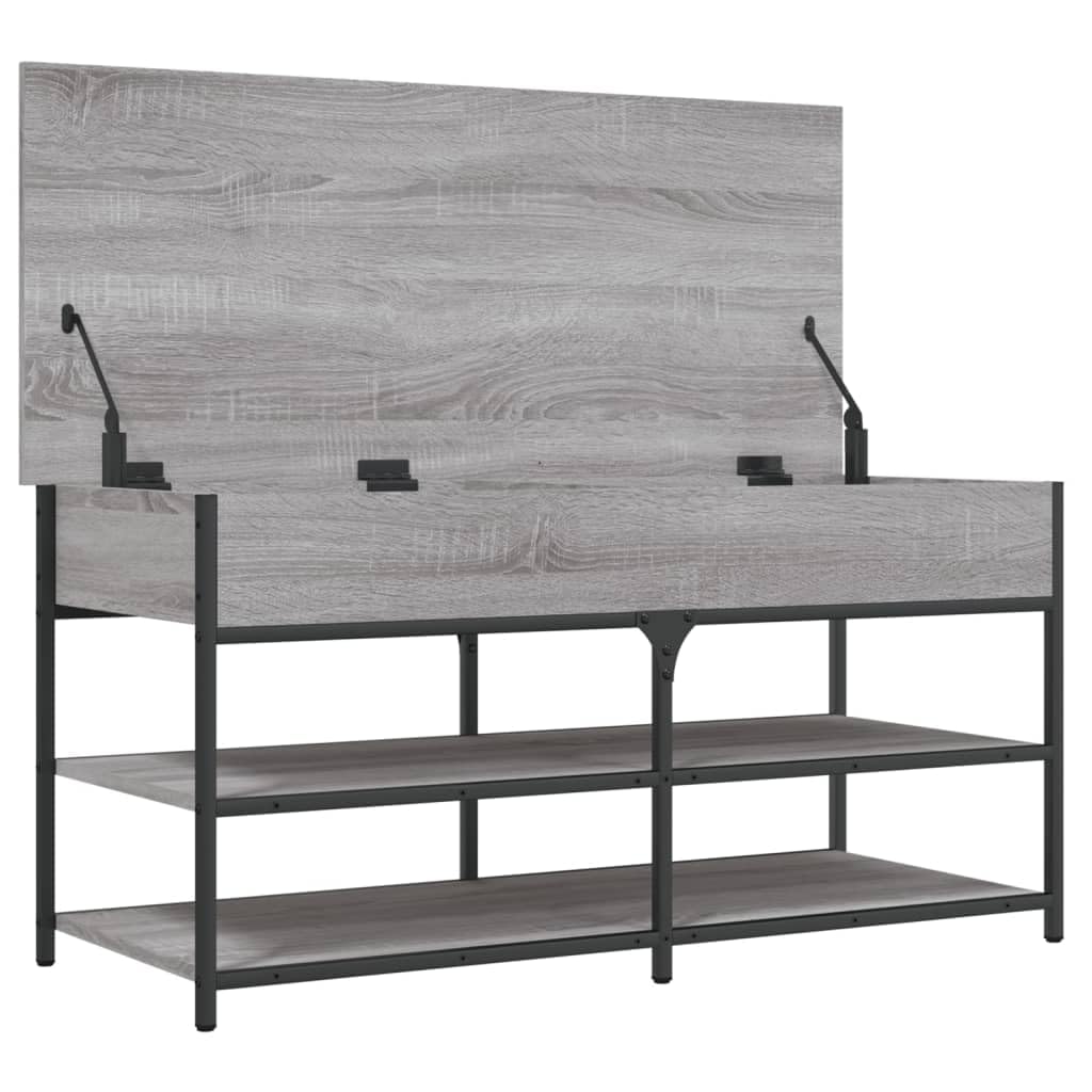 Ławka na buty 100x42,5x50 cm Drewno inżynieryjne Szary Dąb Sonoma