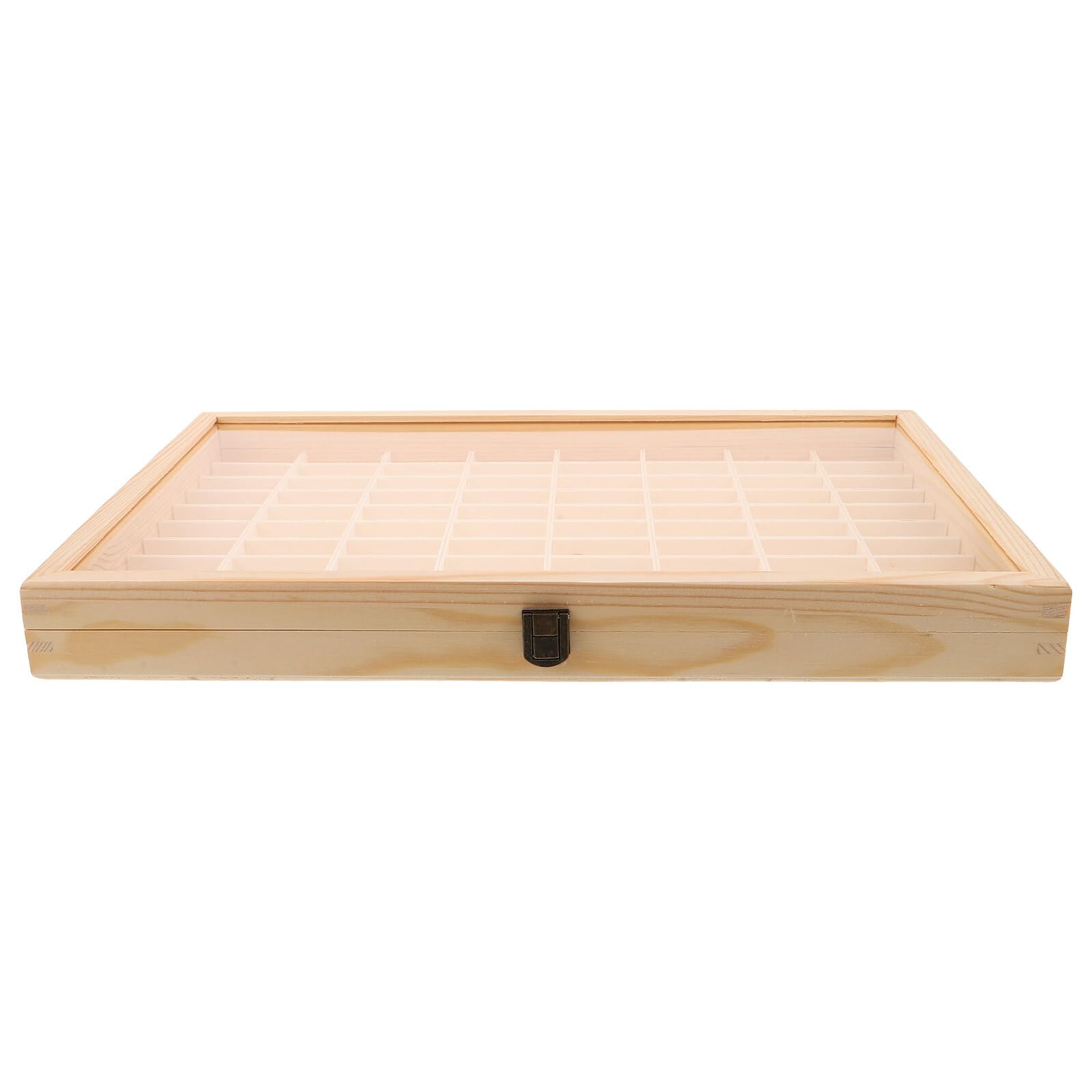 GALPADA Holz Aufbewahrungsbox mit 80 Fächern, Beige, für Steine