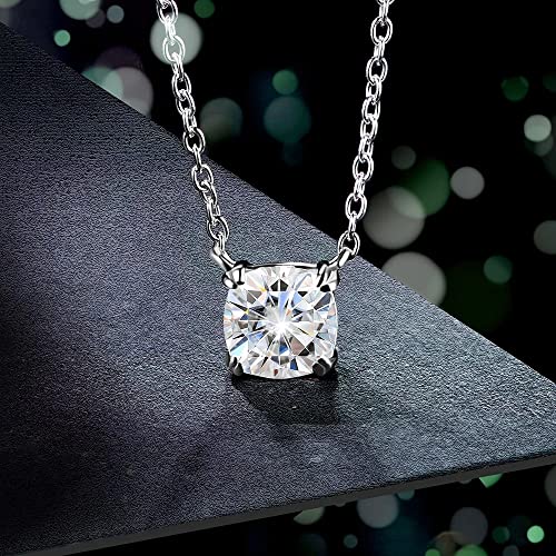 Collier pendentif coupe coussin 1.0ct D couleur blanc pour femme moderne