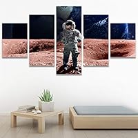 SIGNWIN 5 Panel Canvas Wall Art Modern Art Astronomy & Space Contemporary Cosmic Dramatic Mixed Media Multicolor for Home Decorations Ready to Hang - 60