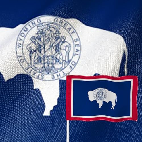 Drapeau du Wyoming extérieur en jute pour la décoration de porche et fêtes
