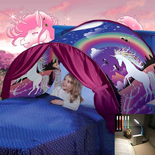 Nifogo Carpa Tiendas de Ensueño - Tent Kids, Magical World Carpa Impermeable Ensueño Wizard Children Play Cama Tienda Campaña (a- Unicornio)