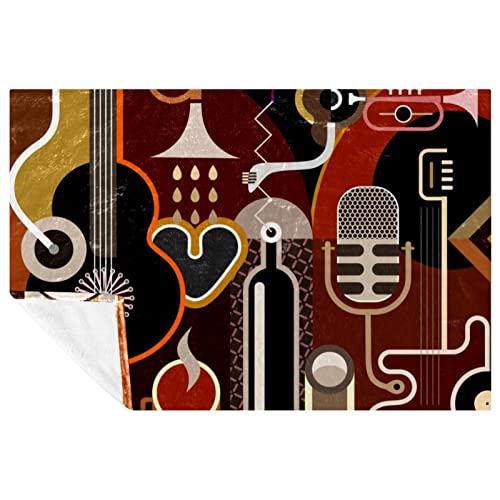 Instruments de musique imprimés couverture douce 150x100cm plaid lit canapé