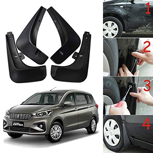 Image of Oshotto (O.E.M Fitting Cup Type) Mud Flap /Splash Guard Compatible with Maruti Suzuki Ertiga 2018-2023,2019,2020(T-II) (Set of 4)