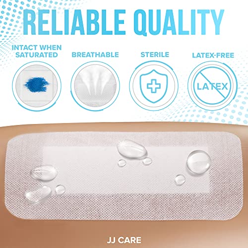 Curita adhesiva impermeable para isla [Pack de 25], 4" x 10" gasas estériles con borde, gasas transpirables con almohadilla central no adherente, envueltas individualmente miniatura 4