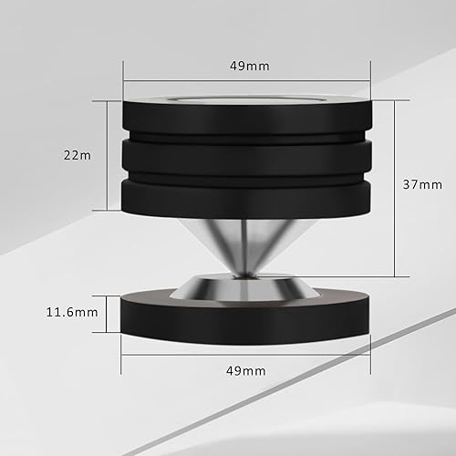 Miniatura 18 de Monosaudio Almohadillas de altavoz de alta fidelidad de acero inoxidable de 1.535 x 1.535 in, pies de aislamiento de altavoces, almohadillas
