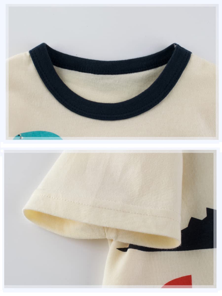 Nautysaurs Toddler Boys Short Sleeve T-Shirts Casual Bambini e Ragazzi (Pacco da 4)