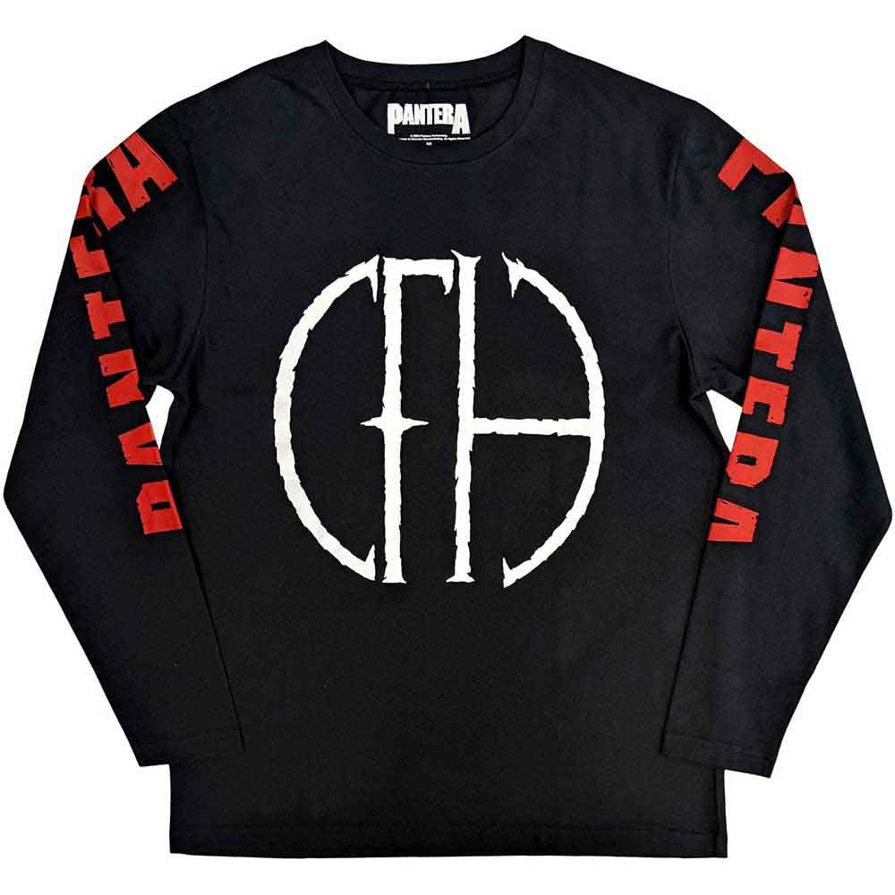 Pantera T Shirt Frayed Band Logo Official Unisex Black Long Sleeve S