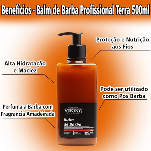 Balm de Barba 500ml Alta Maciez + Pente