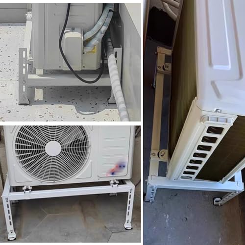 Wytrzymały stojak podłogowy do mini klimatyzatorów typu split i pomp ciepła – nośność do urządzeń zewnętrznych od 9 000 do 24 000 BTU do 500 lbs (ok. 227 kg) – mini podstawa podłogowa