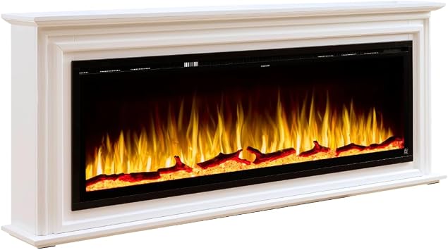 Touchstone Sideline Elite 60" Smart Alexa/WiFi Enabled Electric Fireplace with Surround Mantel - 1,500W Heater