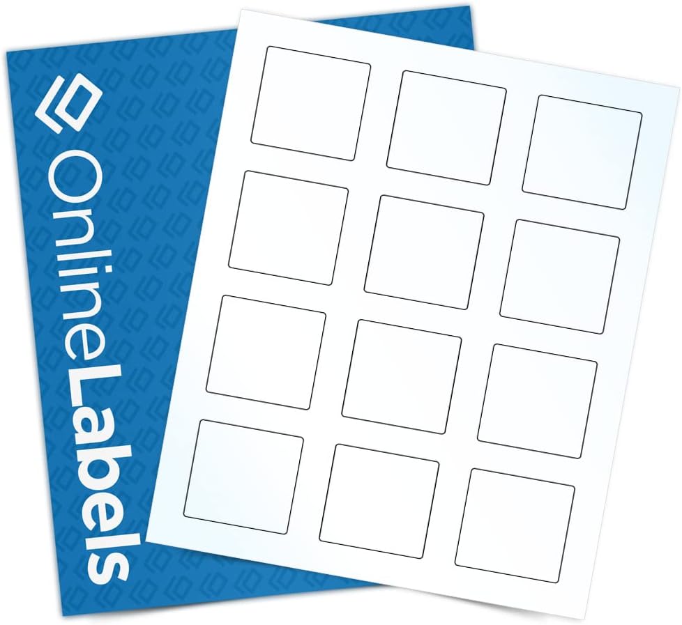 2 x 2 Clear Gloss Square Labels (Inkjet Printers Only) - Pack of 120 Labels, 10 Sheets - OnlineLabels