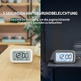 Digital Bedside Alarm Clock,Battery Powered,2 Level Volume,Snooze,Weekend - 5