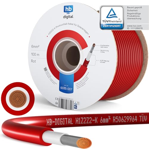 Câble solaire 6mm² H1Z2Z2-K certifié TÜV Rheinland pour onduleur photovoltaïque 1500V