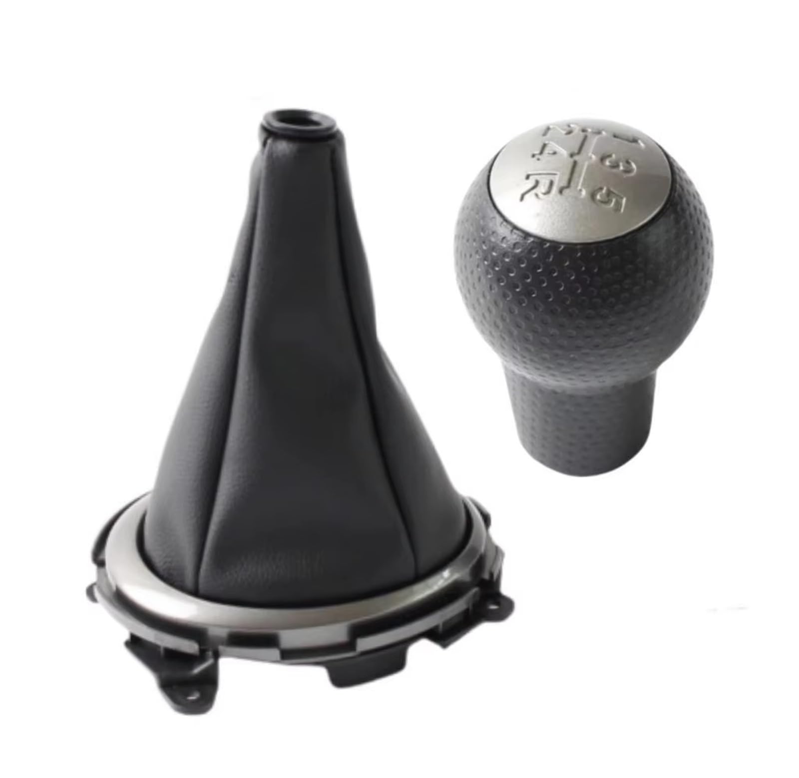 OUVECR Car Shift Gear Knob Handle for FIT for Jazz 2009-2015 5 Speed Car Manual Gear Lever Shift Knob Gaitor Boot Cover Case Collar Gear Shift Cover(2pcs)