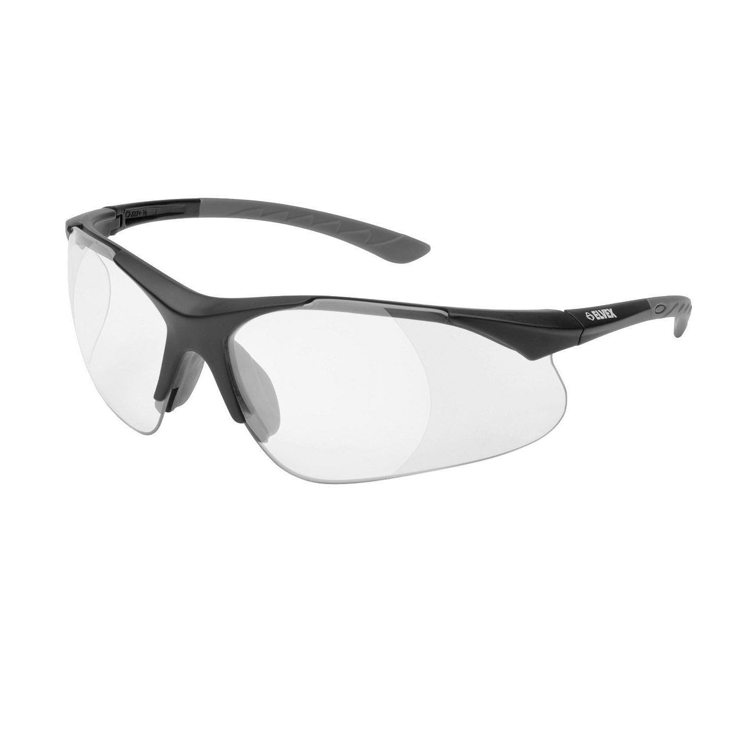 Elvex 500C 2.5 Dioptrías Full Lens Lupa Gafas de Seguridad, Marco Negro/Lente Transparente