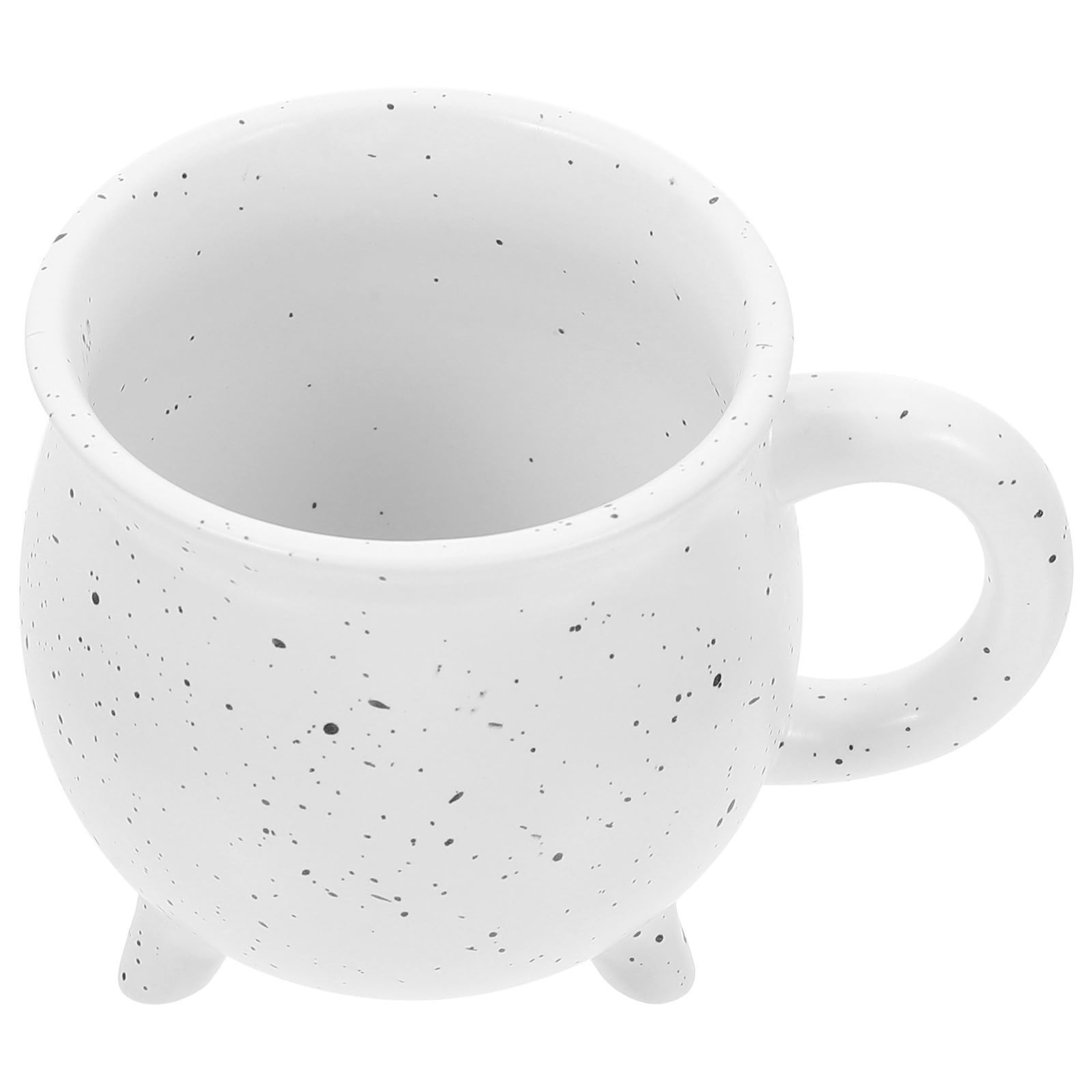 Zerodeko 450ml Keramik Tasse Weiß mit Drei Beinen für Halloween Geschenk Kreativer Becher für Kaffee Tee und Party Dekoration