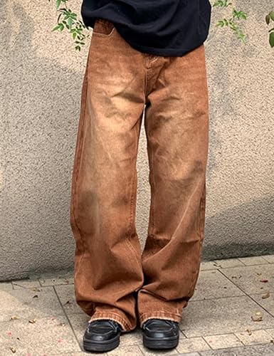 Mens Wide Leg Baggy Jeans Y2K Hip Hop Vintage Skater Jeans Loose Fit Denim Pants Streetwear2
