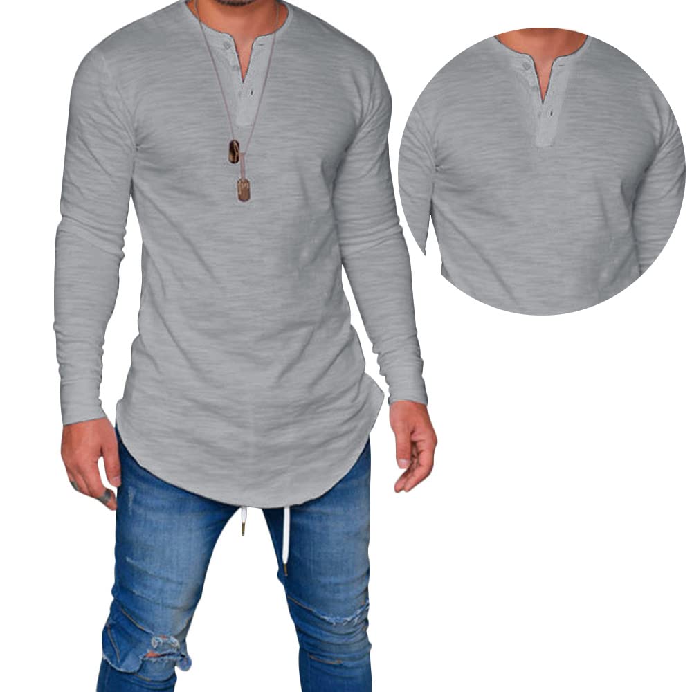 LIWEIKE Mens Hipster Hip Hop Longline Crewneck T-Shirt