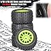 4Pcs Monster Truck Tires 1/16 1/18 Scale 74mm Pre-glued Foam Insert Tires for ARRMA Granite 1/18 Granite/Typhon, WLtoys A949, for MJX Hyper Go H16, High-Grip Ready-to-Run