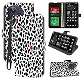 Schutzhülle für Cricket Icon Plus 2026, mit RFID-Blockierung, 4 Kartenfächern, Ständer, Handschlaufe, magnetisch, PU-Leder, Klappetui, Schutzhülle für Damen und Herren, Marienkäfer, schwarz-weiß