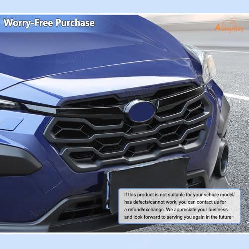 Image of Car Front Emblem Trim Cover Compatible with Subaru Crosstrek 2024 2025 Front Grille Emblem Badge Logo Cover Circle Ring Center Decorative Logo Cover Front Hood Emblem Surrounding Ring ABS Accessories