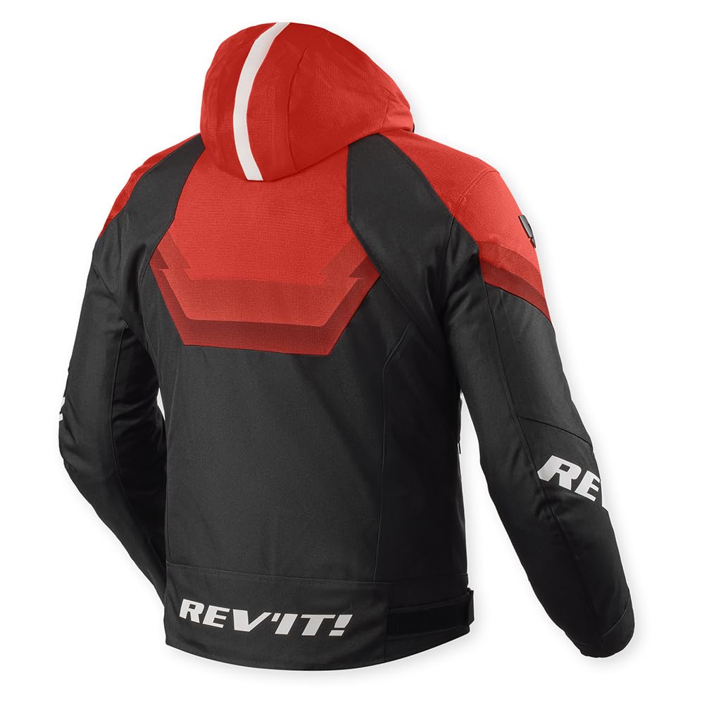 Revit Quantum 3 H2O wasserdichte Motorrad Textiljacke, schwarz/neon-rot, M