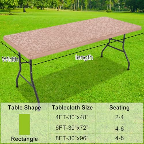 Image of Smiry Heavy Duty Vinyl Fitted Tablecloths for 4 Foot Rectangle Tables