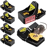 LULUCATCH Mouse Traps, 6 Pack Snap Rat Traps, Quick-Set Reusable Sanitary Mice Traps, Rodent Traps Mice Catchers Indoor Outdoor for Home Garage, Pet Safe Pest Control