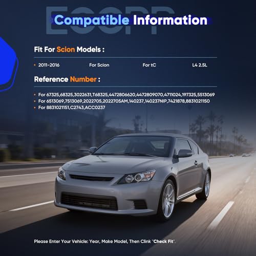 Image of ECCPP AC Compressor Fit for Scion tC 2.5L 2011-2016 | AC Compressor with Clutch Rapid Cooling 67325,68325 Low Vibration Under 72db Reduces Engine Load Fuel Efficient