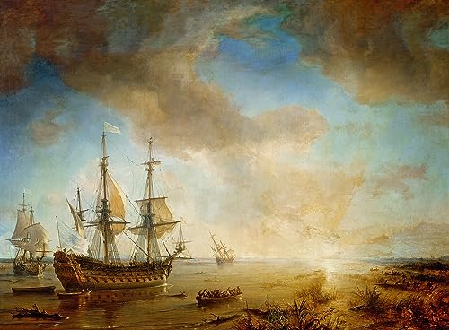 Tableau Jean Antoine Théodore Gudin Expédition de La Salle en Louisiane Impression Art Mural 60x90cm