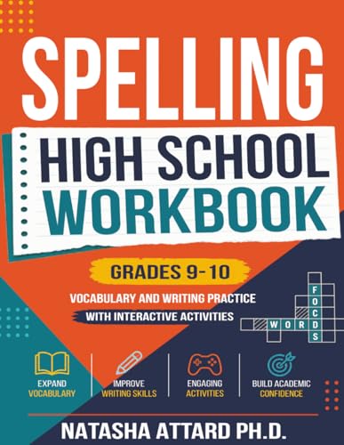 Spelling High School Workbook Grades 9-10: Vocabulary and Writing Practice with Interactive Activities